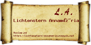Lichtenstern Annamária névjegykártya