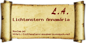 Lichtenstern Annamária névjegykártya